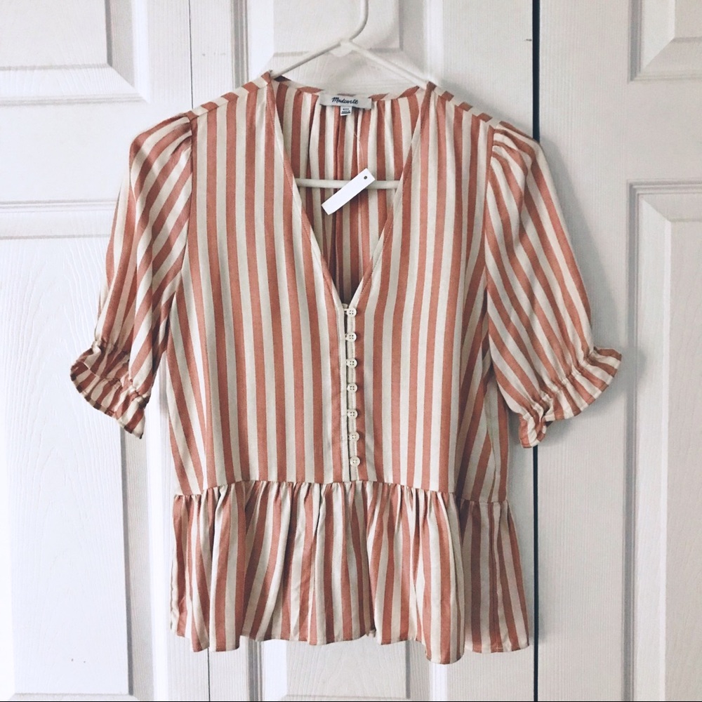 Madewell ruffle hem top